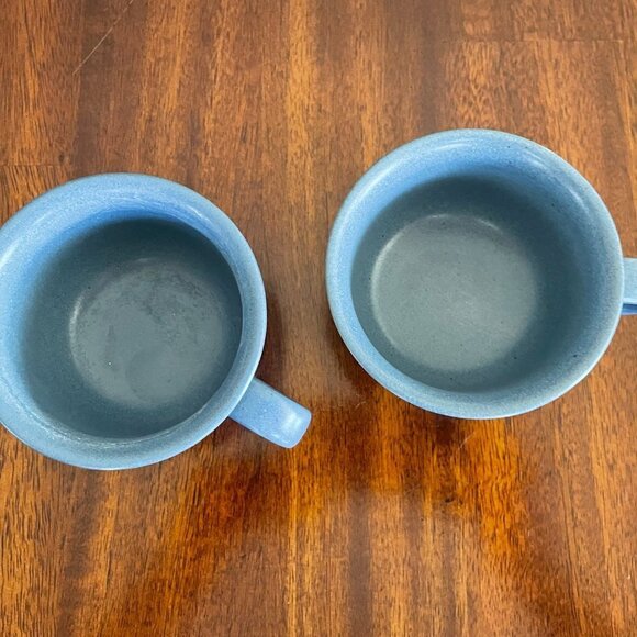 Set of 2 Dansk Blue Speckle Coffee Cups 2.5" Tall 3.75" Wide - Picture 2 of 5